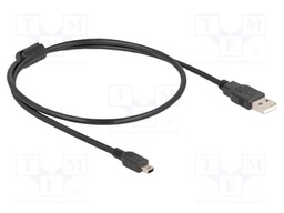 Cable; USB 2.0; USB A plug,USB B mini plug; 0.5m; black; 480Mbps