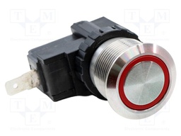 Switch: vandal resistant; SPDT; 15A/250VAC; IP67; ON-(ON); red
