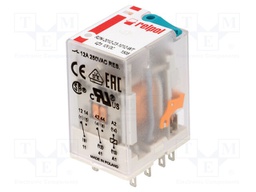 Relay: electromagnetic; DPDT; Ucoil: 12VDC; 12A/250VAC; 12A/24VDC