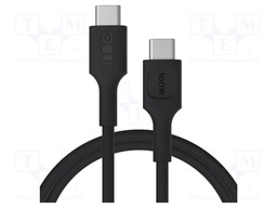 Cable; USB C plug,both sides; 1.2m; black; 480bps; textile; 100W