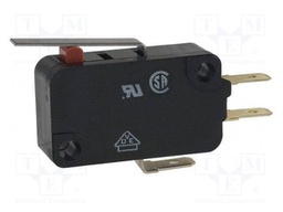 Microswitch SNAP ACTION; with short lever; SPDT; 5A/250VAC; IP40