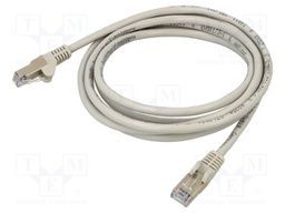 Patch cord; SF/UTP; 5e; stranded; CCA; PVC; grey; 2m; 26AWG