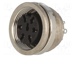 Connector: M16; female; for panel mounting,rear side nut; IP40