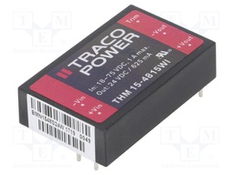 Converter: DC/DC; 15W; Uin: 18÷75V; 24VDC; Iout: 625mA; 1,6"x1"; 24g