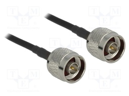 Cable; 10m; N male,both sides; black; Øcable: 4.95mm; 50Ω