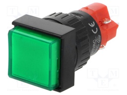 Switch: push-button; Pos: 2; SPDT; 3A/250VAC; 2A/24VDC; green; green