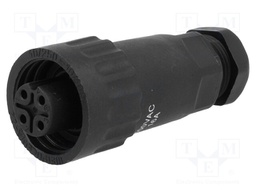 Plug; female; WA22; PIN: 4; 3+PE; IP67; 5÷6.5mm; 16A; screw terminal