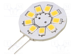 LED lamp; warm white; G4; 12VDC; 12VAC; 120lm; 1.5W; 140°; 2800K