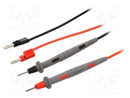 Set of test leads; Inom: 10A; Len: 1.219m; black,red