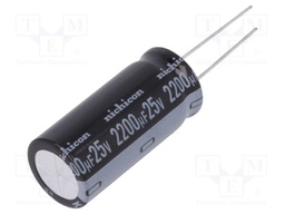 Capacitor: electrolytic; THT; 2200uF; 25VDC; Ø16x35.5mm; ±20%