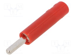 Socket; 4mm banana; 20A; red; nickel plated; crimped,screw type