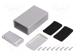 Enclosure: with panel; X: 43mm; Y: 68mm; Z: 23mm; aluminium