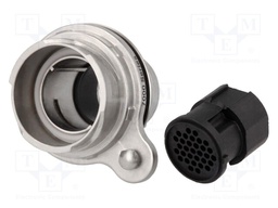 Connector: circular; socket; male; PIN: 32; w/o contacts; 3A; brass