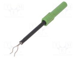 Test probe; 1A; green; Socket size: 4mm; Plating: nickel plated