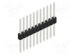 Connector: pin strips; pin header; male; PIN: 11; 1.27mm; THT; 1x11
