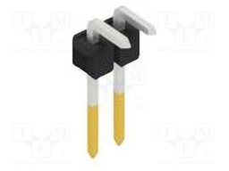 Connector: pin strips; pin header; male; PIN: 2; 2.54mm; THT; 1x2