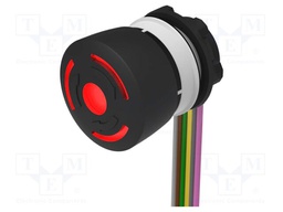 Switch: emergency stop; 22mm; Stabl.pos: 2; NC + NO; black; LED