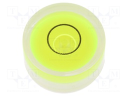 Spirit level; H: 9mm; Ømount.hole: 18mm; plastic; Body: white