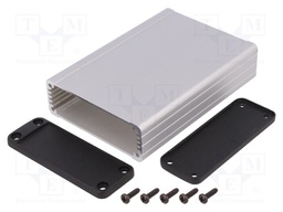Enclosure: with panel; 1457; X: 84mm; Y: 120mm; Z: 28mm; aluminium