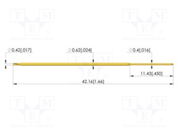 Test needle; Spring compression: 8mm; 10mm; 2A; steel; gold-plated