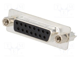 D-Sub; PIN: 15; socket; female; with threaded screw; straight; THT