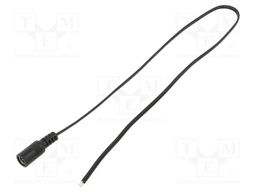 Cable; 2x0.5mm2; DC 5,5/2,5 socket; straight; black-gray,black