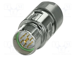 Connector: M23; plug; PIN: 9(8+1); soldering; straight; M23 PRO