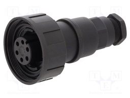 Connector: circular; plug; female; PIN: 6; 5A; 277V; IP68,IP69K