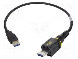 Cable; USB 3.0; USB A plug,both sides; 2m; black; hermetic x1