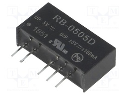 Converter: DC/DC; 1W; Uin: 4.5÷5.5V; Uout: 5VDC; Uout2: -5VDC; SIP7