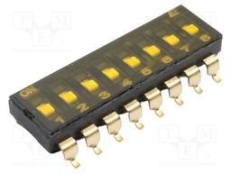 Switch: DIP-SWITCH; Poles number: 8; ON-ON; 0.025A/24VDC; Pos: 2/8
