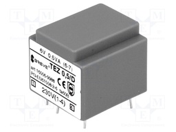 Transformer: encapsulated; 0.5VA; 230VAC; 6V; 83.3mA; Mounting: PCB