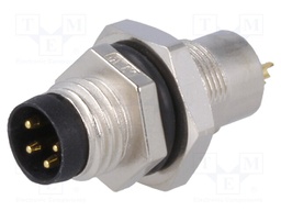 Connector: M8; male; PIN: 4; for panel mounting,rear side nut