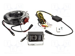 Rear view camera; 100°; black,silver; 12VDC; Kit: camera; screw