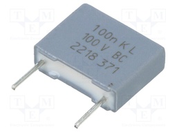 Capacitor: polyester; 100nF; 63VAC; 100VDC; Pitch: 7.62mm; ±10%
