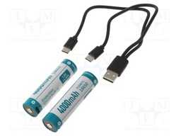 Re-battery: Li-Ion; 18650,MR18650; 3.7V; 4000mAh; Ø18.5x70.5mm; 8A