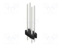 Connector: pin strips; pin header; male; PIN: 4; 1.27mm; THT; 2x2