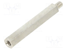 Screwed spacer sleeve; Int.thread: M5; 50mm; Ext.thread: M5; brass