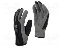 Protective gloves; Size: 11; grey; artificial leather; tag
