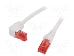 Patch cord; U/UTP; 6; stranded; CCA; PVC; white; 5m; 25AWG