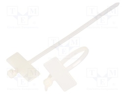 Cable tie; with label; L: 100mm; W: 2.5mm; natural; 100pcs.