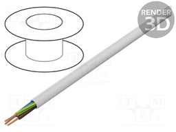 Wire; OMY; round; stranded; Cu; 3x1,5mm2; PVC; white; 300V; Class: 5