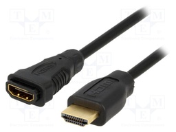 Cable; HDMI 1.4; HDMI socket,HDMI plug; 5m; black