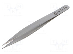 Tweezers; 110mm; for precision works; Blade tip shape: sharp