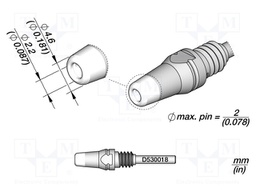 Tip: for desoldering irons; 4.6x2.2mm; JBC-DT530-A