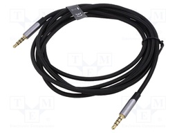 Cable; Jack 3,5mm 4pin plug,both sides; 1m; Plating: gold-plated