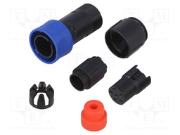 Connector: circular; plug; female; PIN: 6; w/o contacts; for cable