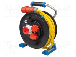 Extension lead; 5G2.5mm2; Sockets: 3; PVC; yellow; 25m; 16A; Xperts