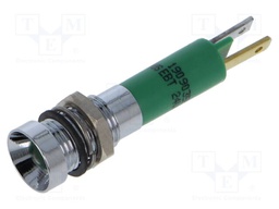 Indicator: LED; recessed; green; 24VDC; 24VAC; Ø8mm; metal,plastic