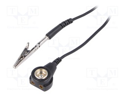 Ground cord; ESD; black; 1MΩ; 2.5m